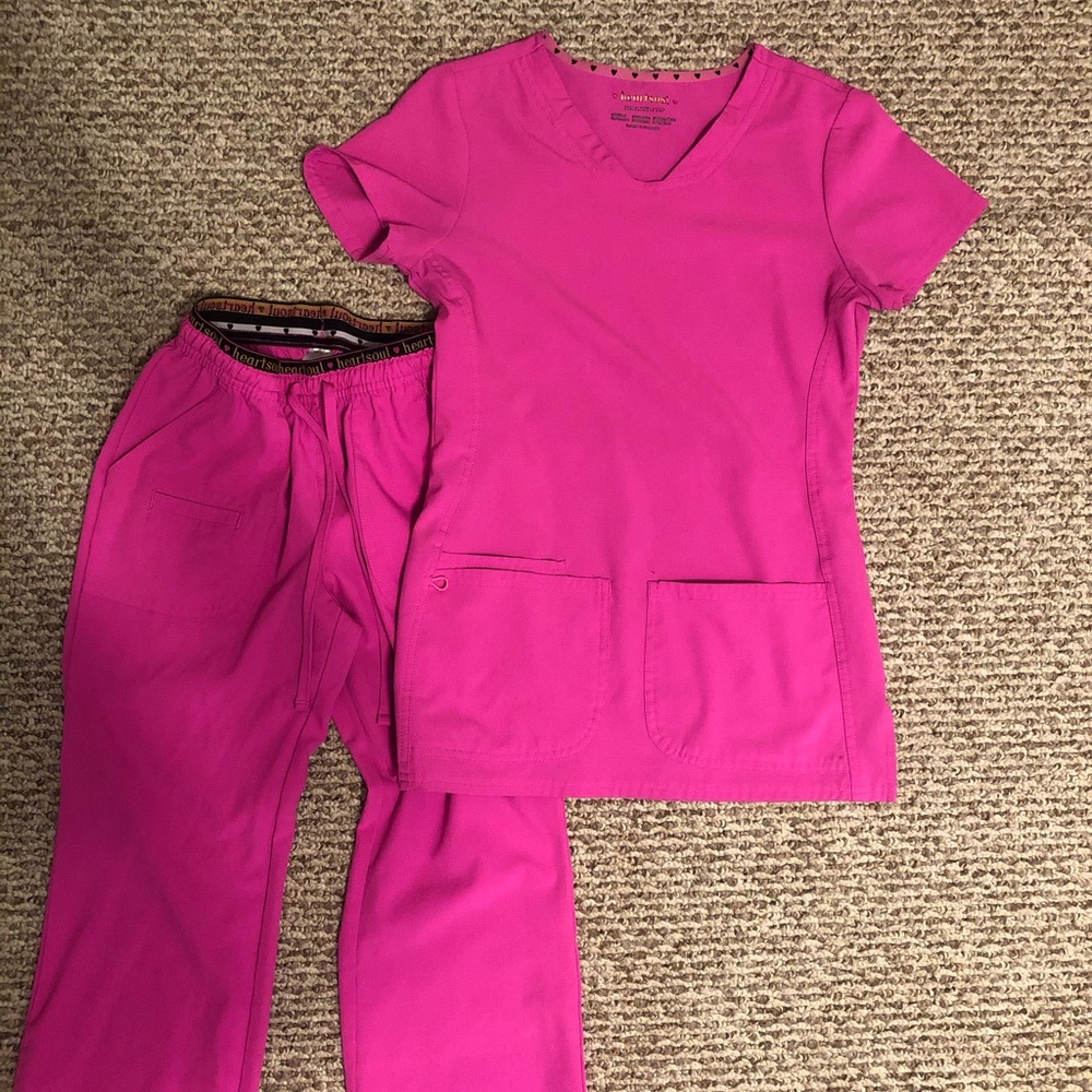 HeartSoul XXS hot pink scrub set